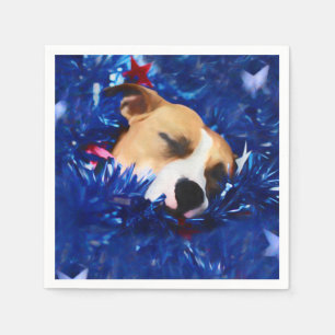USA Patriotic Dog American Pit Bull Terrier Serviette