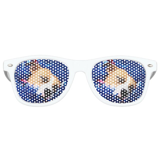 USA Patriotic Dog American Pit Bull Terrier Sonnenbrille (Vorderseite)