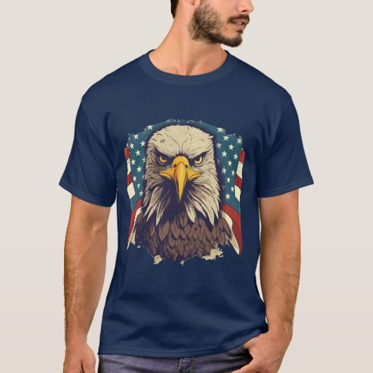 USA Patriotic Eagle American Flag 4th of July Tee (Vorderseite)