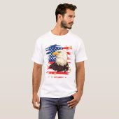 USA Patriotic Eagle Flag and Stars T - Shirt - WHA (Vorne ganz)