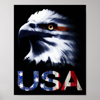 Usa Patriotic Eagle Head - 4. Juli unabhängig Poster