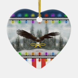 USA Patriotic Eagle Herz Weihnachtsschmuck