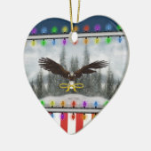 USA Patriotic Eagle Herz Weihnachtsschmuck (Links)