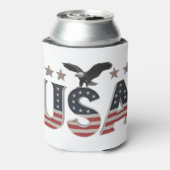 USA Patriotic Eagle + Stars Flag Design for Pride Dosenkühler (Kanne Rückseite)