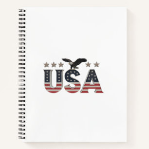 USA Patriotic Eagle + Stars Flag Design for Pride Notizblock