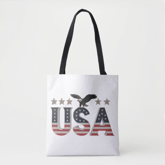 USA Patriotic Eagle + Stars Flag Design for Pride Tasche (Vorderseite)