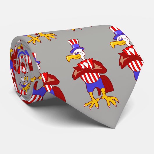 USA Patriotic Eagle Uncle Sam Necktie Krawatte (Gerollt)