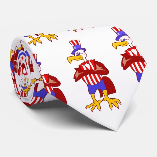 USA Patriotic Eagle Uncle Sam Necktie Krawatte (Gerollt)