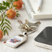 USA Patriotic Eagle with Mars Red Planet Design Schlüsselanhänger (Seite)