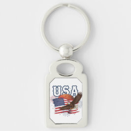 USA Patriotic Eagle with Mars Red Planet Design Schlüsselanhänger