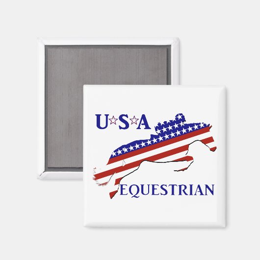 USA Patriotic Equestrian Magnet (Vorderseite/Rückseite)