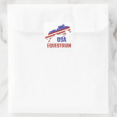 USA Patriotic Equestrian Quadratischer Aufkleber (Tasche)