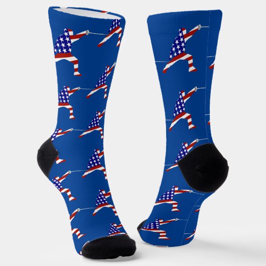 USA Patriotic Fencing En Garde Sports Socken (Gewinkelt)