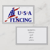 USA Patriotic Fencing En Garde Sports Visitenkarte (Vorne/Hinten)