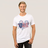 USA Patriotic Fireworks Red White Blue American  Tri-Blend Shirt (Vorderseite voll)