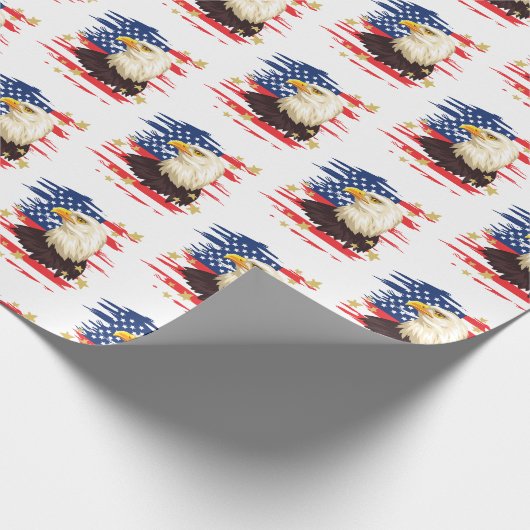 USA Patriotic Flag Eagle Stars Geschenkpapier (Ecke)