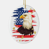 USA Patriotic Flag Eagle Stars Keramik Ornament (Rechts)