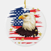 USA Patriotic Flag Eagle Stars Keramik Ornament (Hinten)