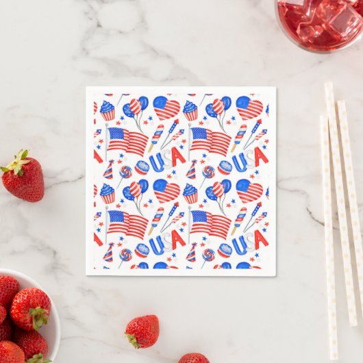 USA Patriotic Flag Paper Napkin Serviette (Beispiel)
