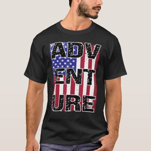 USA Patriotic Flag Reiseabenteuer Natur Wild Ou T-Shirt (Vorderseite)