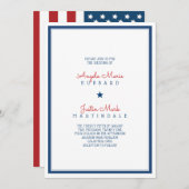 USA Patriotic Flag Wedding 3 Einladung (Vorne/Hinten)