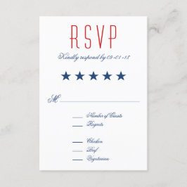 USA Patriotic Flag Wedding RSVP