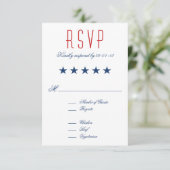 USA Patriotic Flag Wedding RSVP (Stehend Vorderseite)