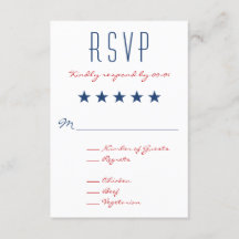 USA Patriotic Flag Wedding RSVP 2