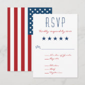 USA Patriotic Flag Wedding RSVP 2 Karte (Vorne/Hinten)