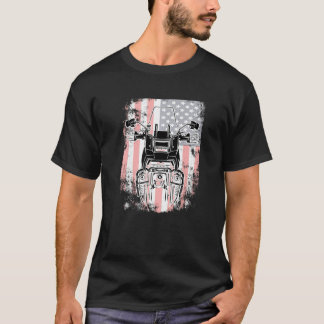 USA Patriotic FlagTravel Off Road Biker Trial Adve T-Shirt