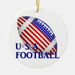 USA Patriotic Football Keramikornament