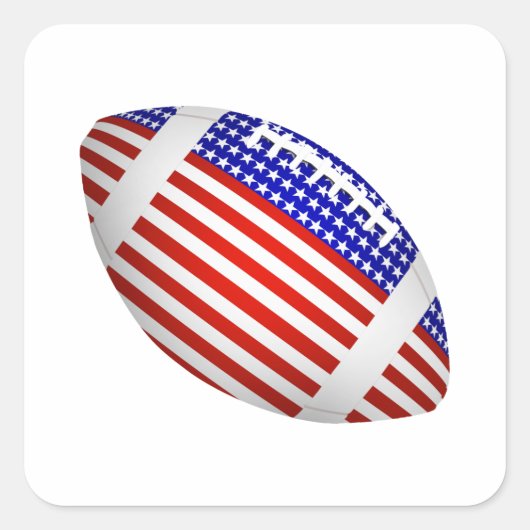 USA Patriotic Football Sports Quadratischer Aufkleber (Vorderseite)