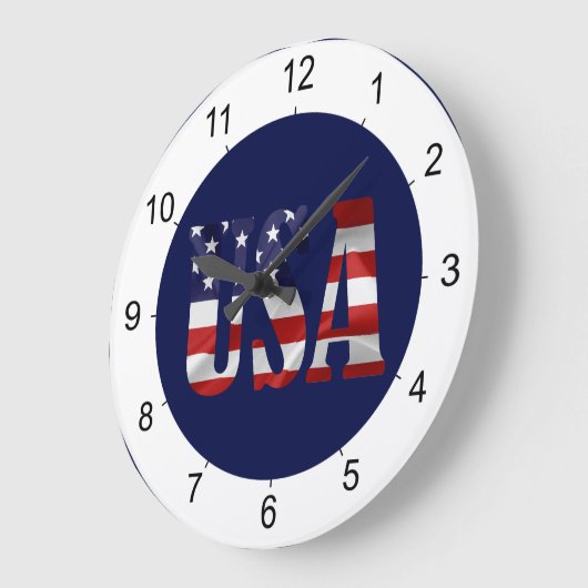 USA Patriotic Große Wanduhr (Winkel)