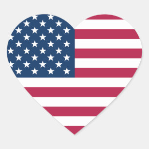 USA Patriotic Herz-Aufkleber