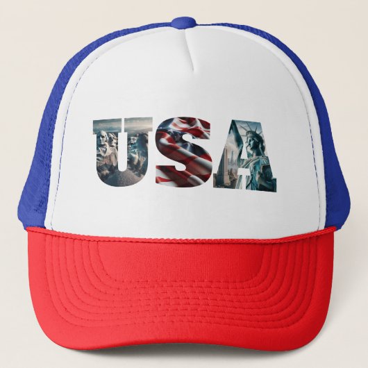 USA Patriotic Iconic American Images Truckerkappe (Vorderseite)