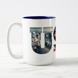 USA Patriotic Iconic American Images Zweifarbige Tasse