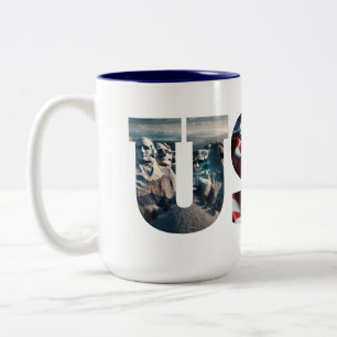 USA Patriotic Iconic American Images Zweifarbige Tasse