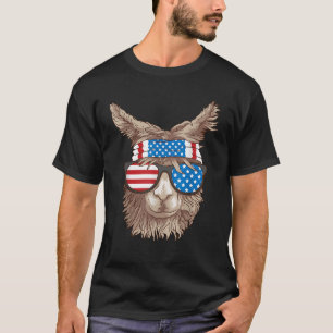USA Patriotic Llama Süße Tier Lovers Funny Ameri T-Shirt