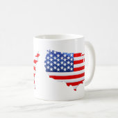 USA Patriotic Map Flag Kaffeetasse (VorderseiteRechts)