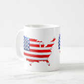 USA Patriotic Map Flag Kaffeetasse (Vorderseite Links)