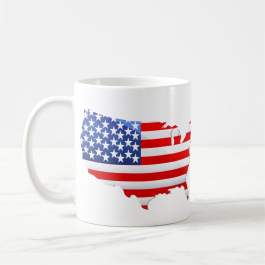 USA Patriotic Map Flag Kaffeetasse (Links)