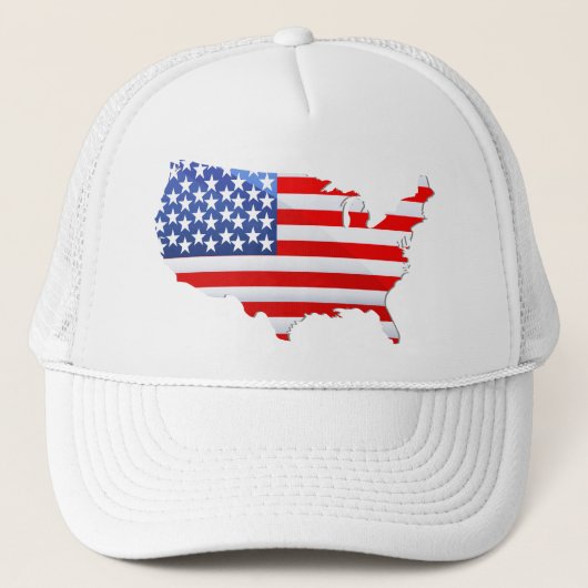 USA Patriotic Map Flag Truckerkappe (Vorderseite)