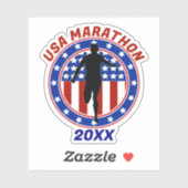 USA Patriotic MARATHON / RELAU RUN Aufkleber (Blatt)