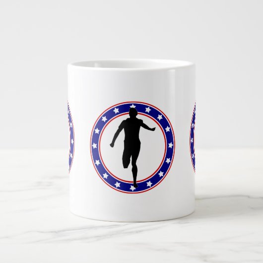 USA Patriotic MARATHON / RELAU RUN Jumbo-Tasse (Vorderseite)