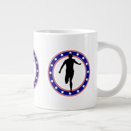 USA Patriotic MARATHON / RELAU RUN Jumbo-Tasse (Rechts)
