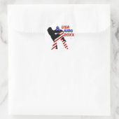 USA Patriotic Martial Arts JUDO Runder Aufkleber (Tasche)
