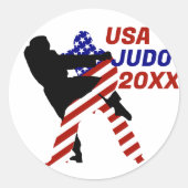 USA Patriotic Martial Arts JUDO Runder Aufkleber (Vorderseite)