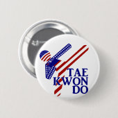 USA Patriotic Martial Arts TAEKWONDO Button (Vorne & Hinten)
