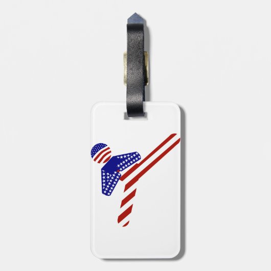 USA Patriotic Martial Arts TAEKWONDO Gepäckanhänger (Rückseite vertikal)