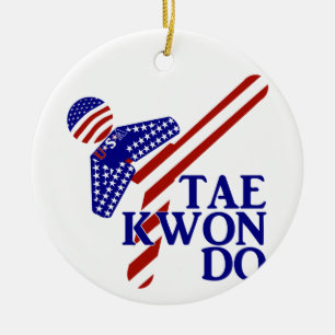 USA Patriotic Martial Arts TAEKWONDO Keramikornament